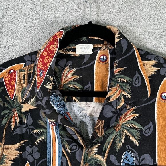 VNTG Aloha Republic Men XL Hawaiian Shirt Button Down Surf Boards Palm Trees USA - Picture 3 of 10